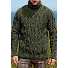 Men's High Collar Needle Sweater