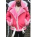 Mens Winter Hooded Luxury Fur Coat